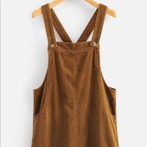 Zaful corduroy brown dress